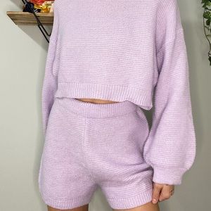 Lilac Knit lounge set